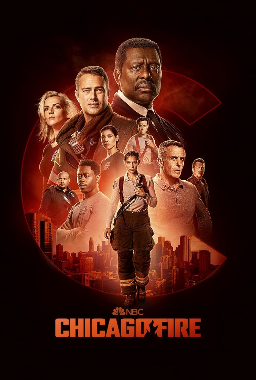 Poster of Chicago Fire with the main characters against the logo