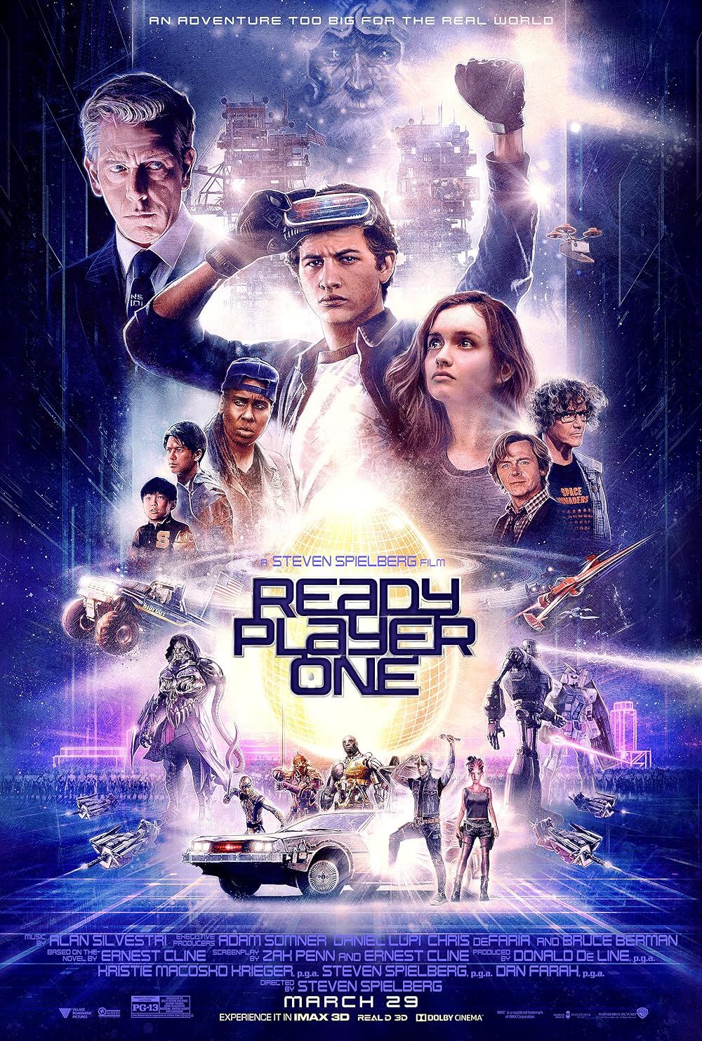 Cartaz do Ready Player One com todos os personagens em diferentes posições