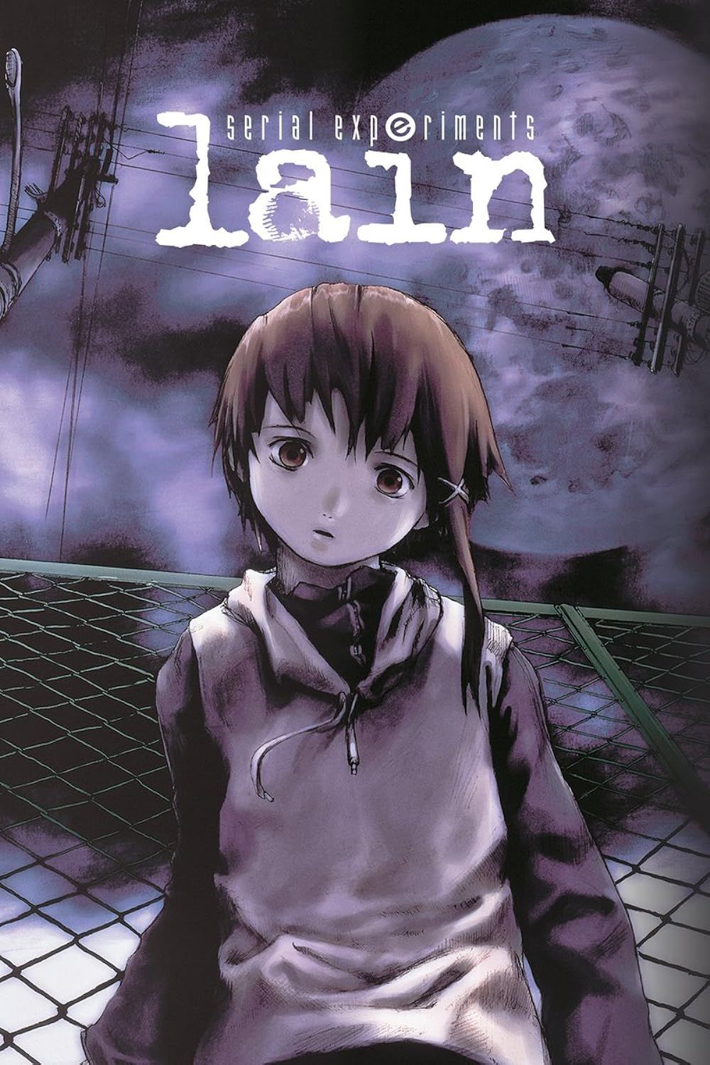 Poster of Serial Experiments Lain with the titular character looking at the reader