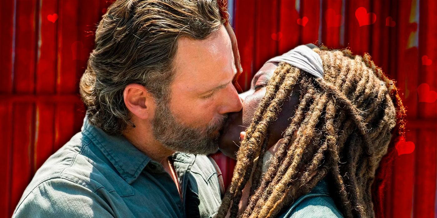 Rick Grimes and Michonne kiss on The Walking Dead