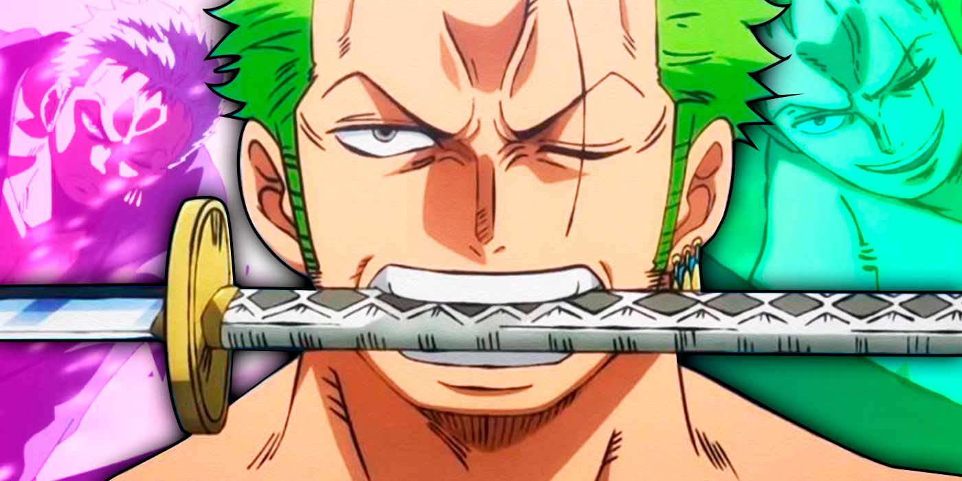 Roronoa Zoro from One Piece with a sword in his mouth