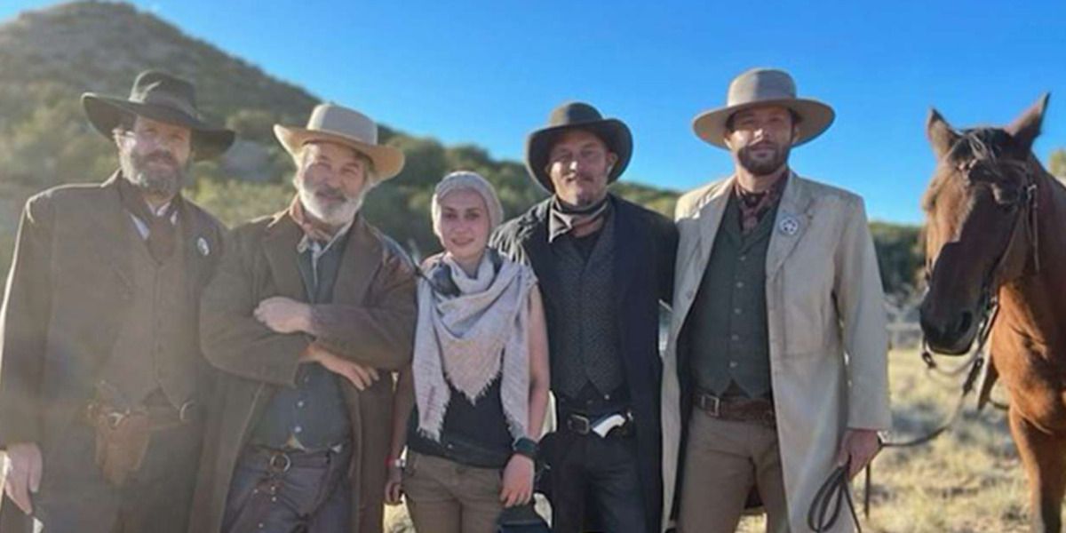A behind-the-scenes photos from the upcoming Western film Rust, starring Jensen Ackles and Alec Baldwin