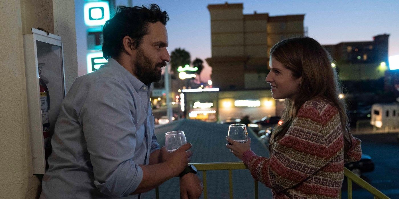 Jake Johnson and Anna Kendrick have a drink in Self Reliance