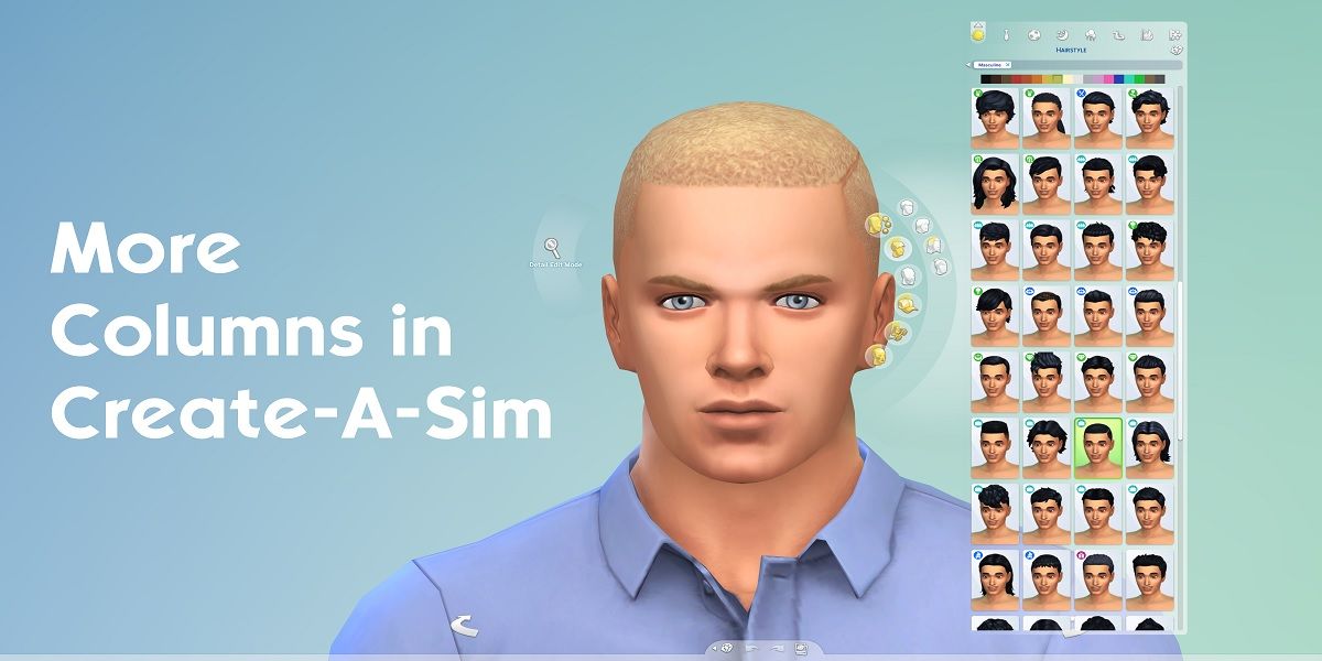 More columns mod for The Sims 4 Create A Sim