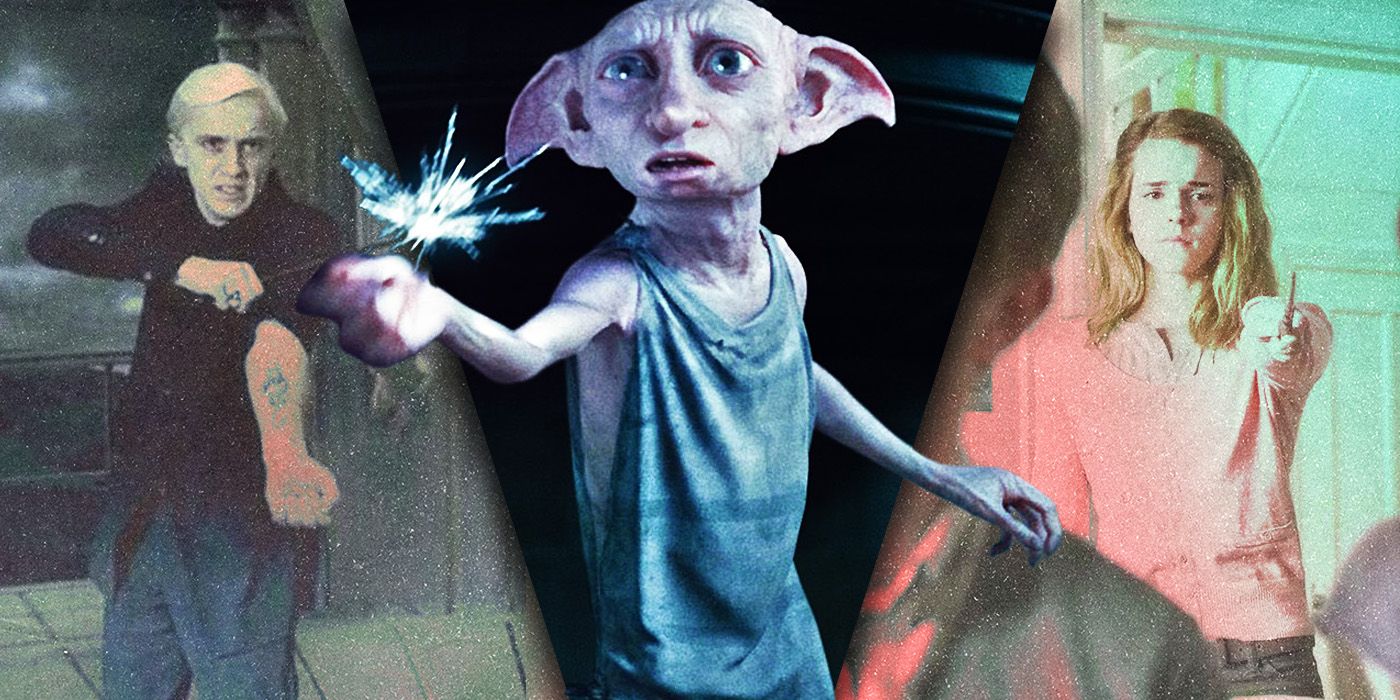 Split Images of Draco, DObby, and Hermione