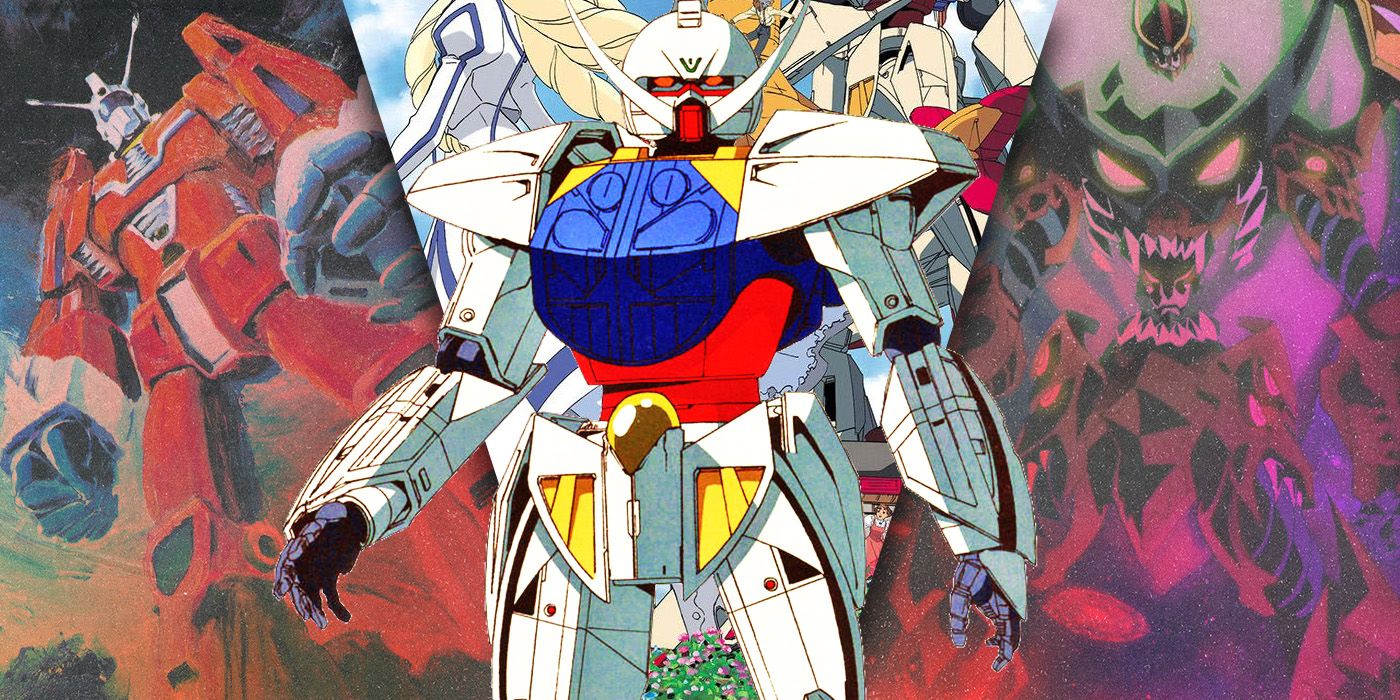 Split Images of Ideon, Turn A Gundam, and Guren Lagann