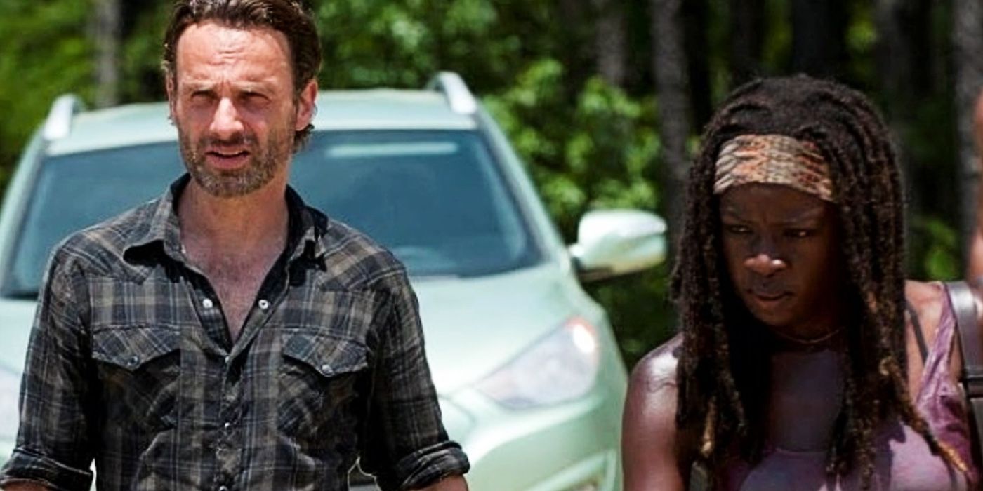 Rick Grimes and Michonne in Season 3 of The Walking Dead