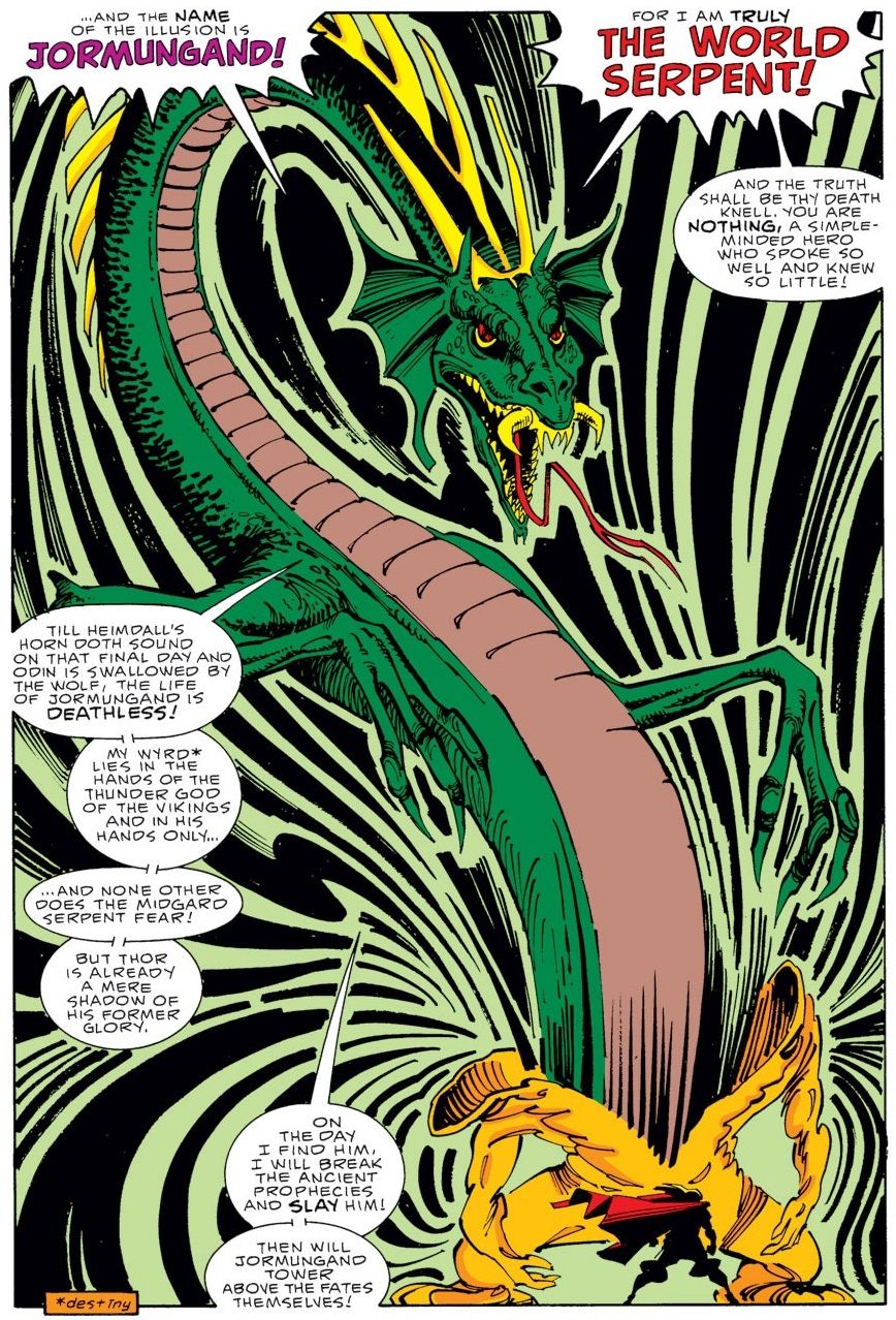 Thor fights a giant serpent, as you do