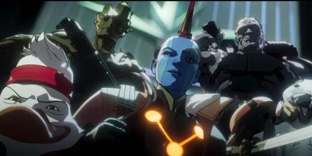 Nebulosa e sua equipe composta por Groot, Korg e Howard, o Pato, invadem o mainframe Nova em What If.