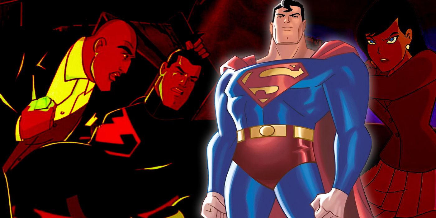 DCAU Superman with alternate versions of Lex Luthor and Lois Lane from TAS' 