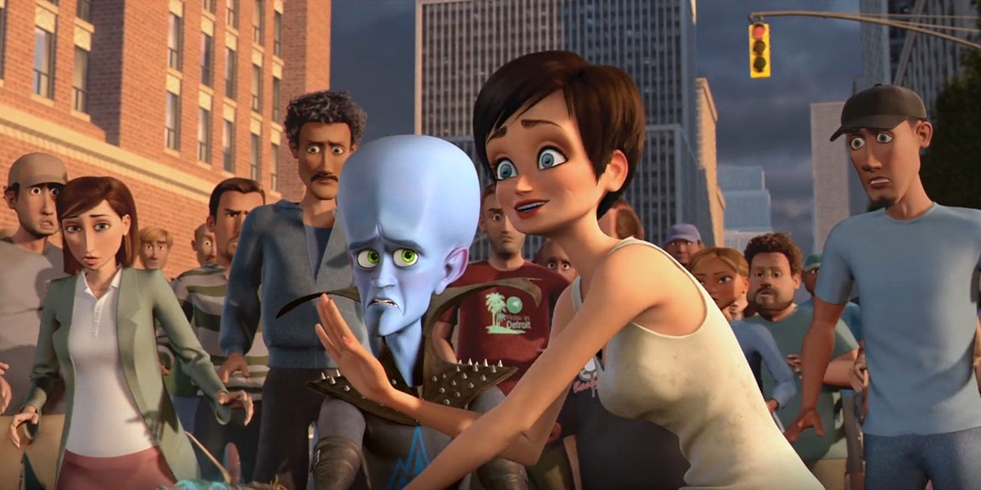Will Ferrell is Megamind and Tina Fey is Roxanne Ritchi in Megamind
