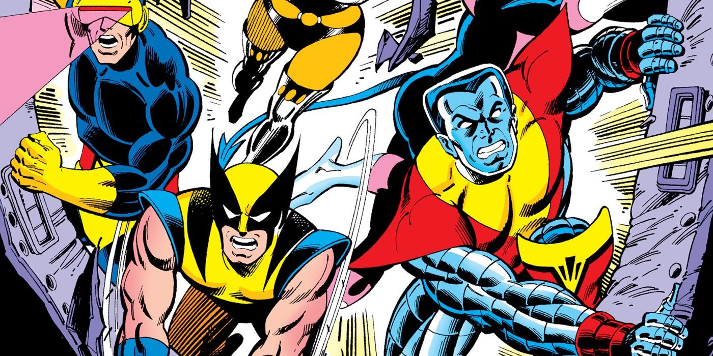 The X-Men breaking out of a room