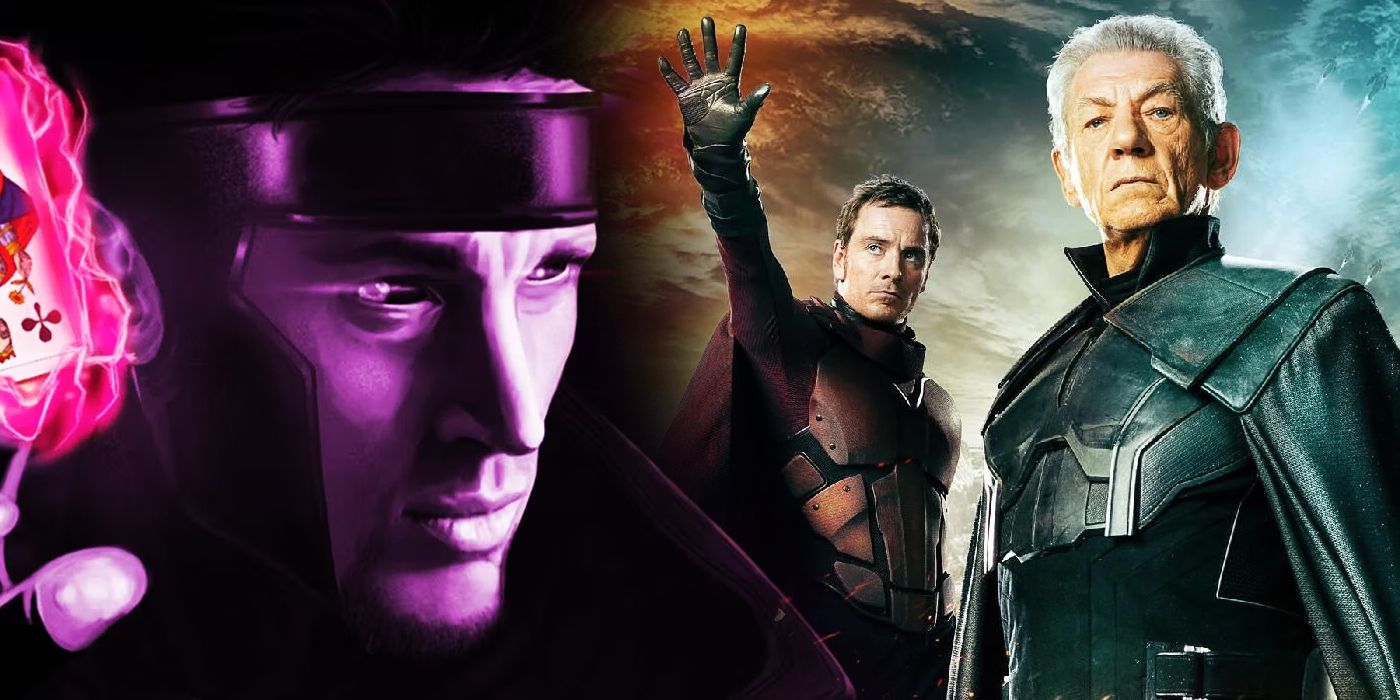 Channing Tatum as Gambit with Michael Fassbender and Ian McKellan as Magneto from the X-Men movies