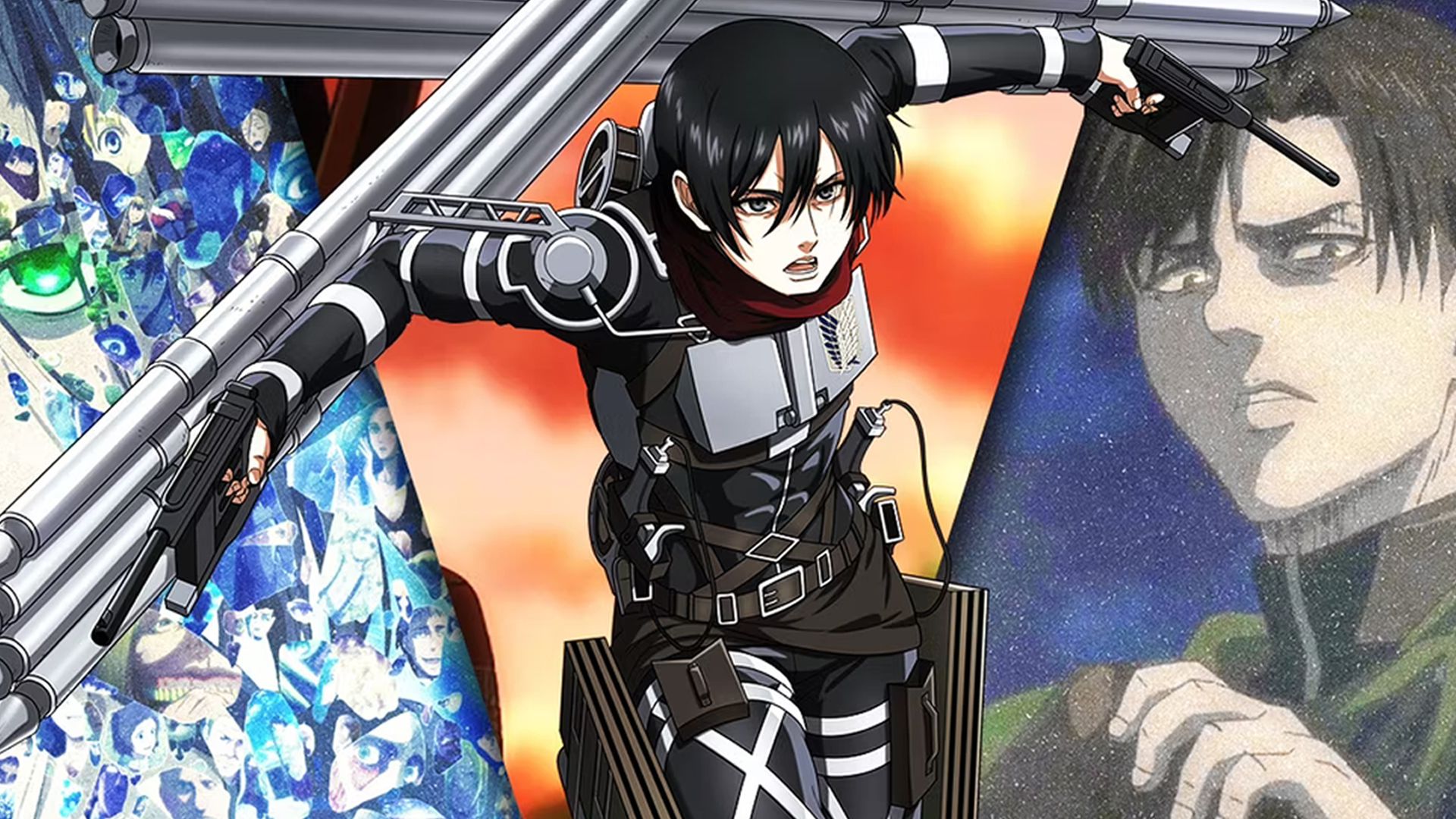 Custom Image of Attack on Titan Characters with Mikasa in the center