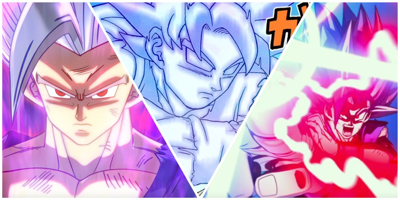 Gohan Beast, Ultra Instinct Goku's energy avatar, and Gohan's Special Beam Cannon from Dragon Ball.