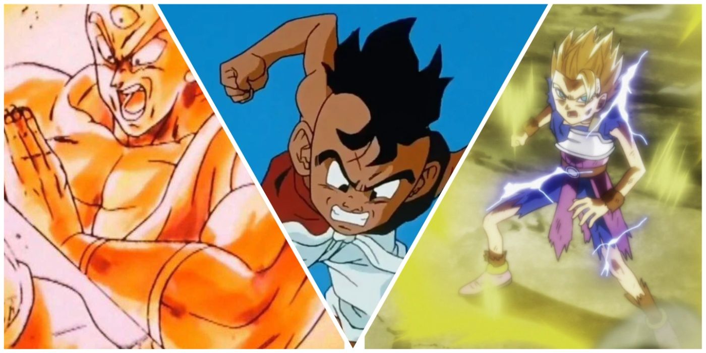 Tien, Uub, and Cabba from Dragon Ball.