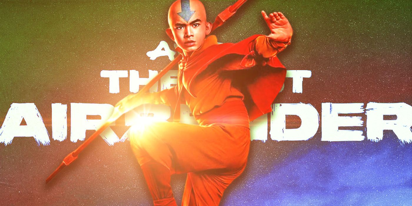 Aang over the Avatar: The Last Airbender logo
