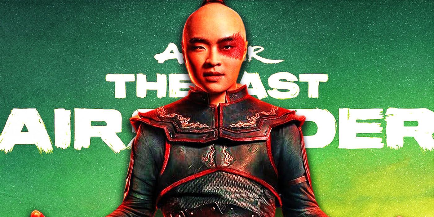 Dallas Liu as Prince Zuko in front of a green background for Avatar: The Last Airbender.