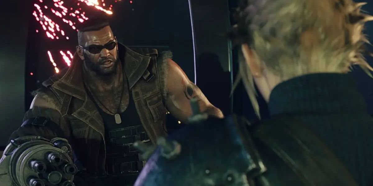 Barret and Cloud go on their Gold Saucer date in Final Fantasy VII Rebirth