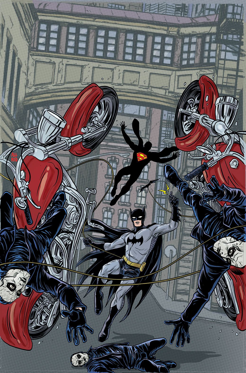 A capa de Batman Dark Age 3 mostra Batman usando um laço para tirar dois criminosos de suas motocicletas