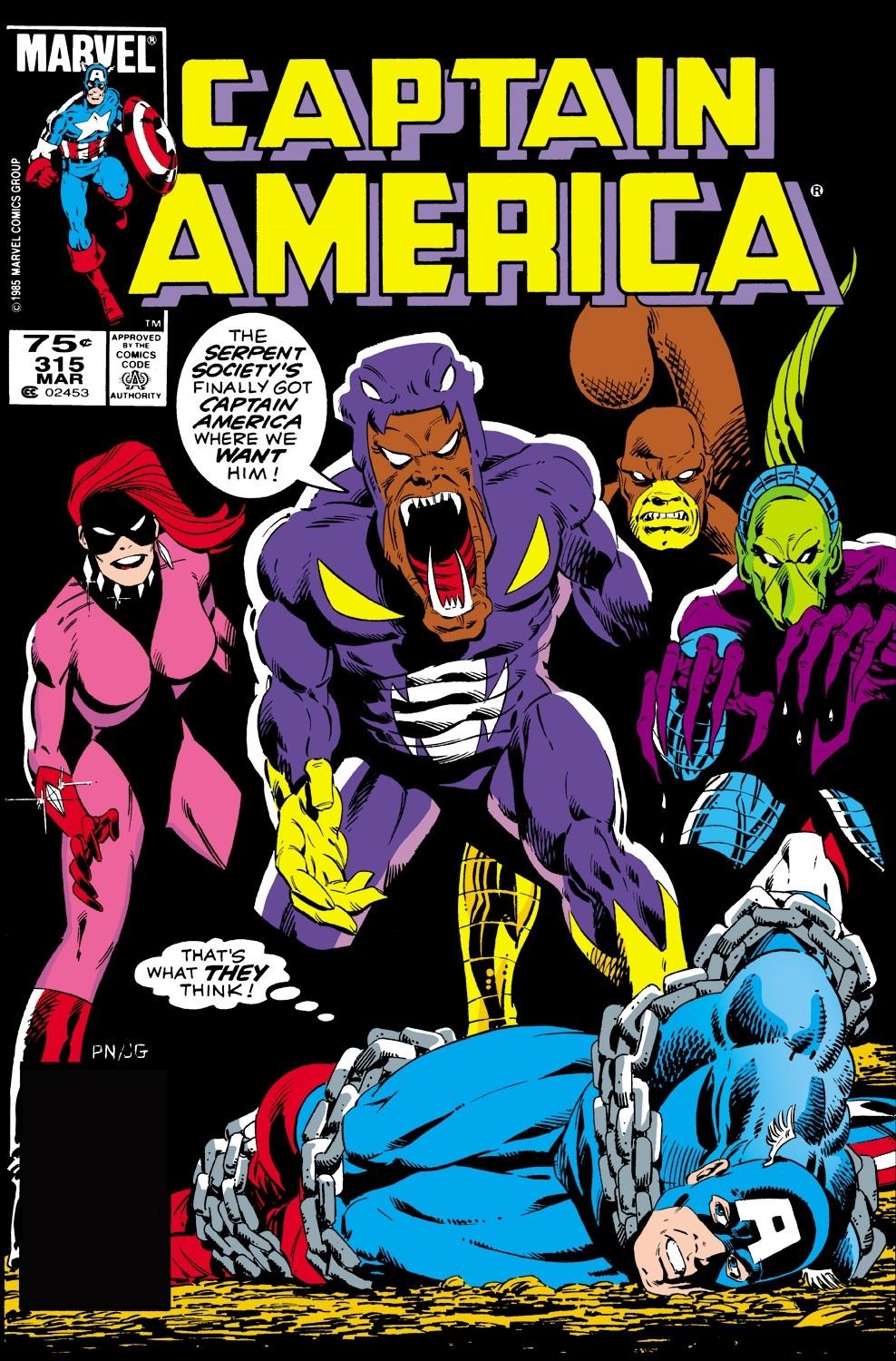 A capa do Capitão América #315