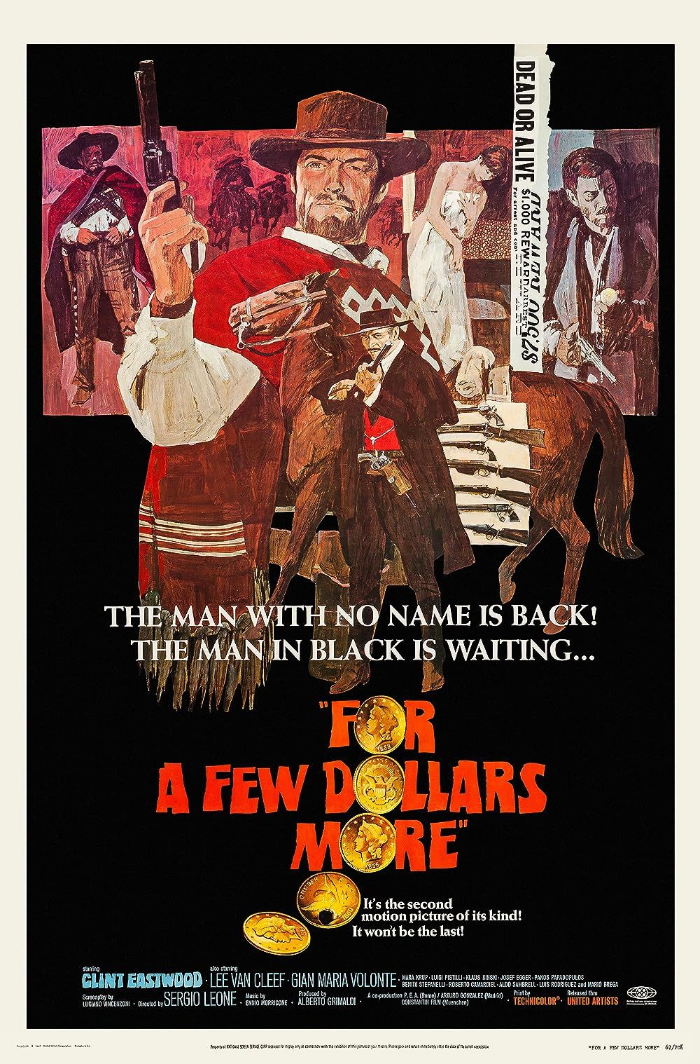 Clint Eastwood and Lee Van Cleef in For a Few Dollars More movie poster