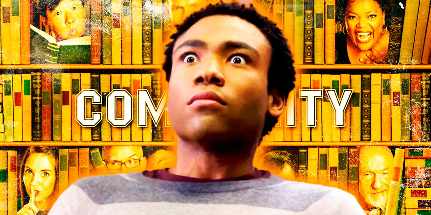 Troy looking shocked in front of a bookcase from Community