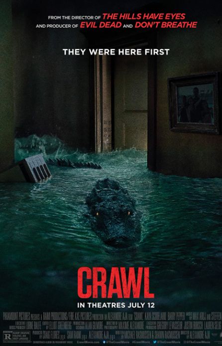 Creeping film with an alligator in the flooded basement