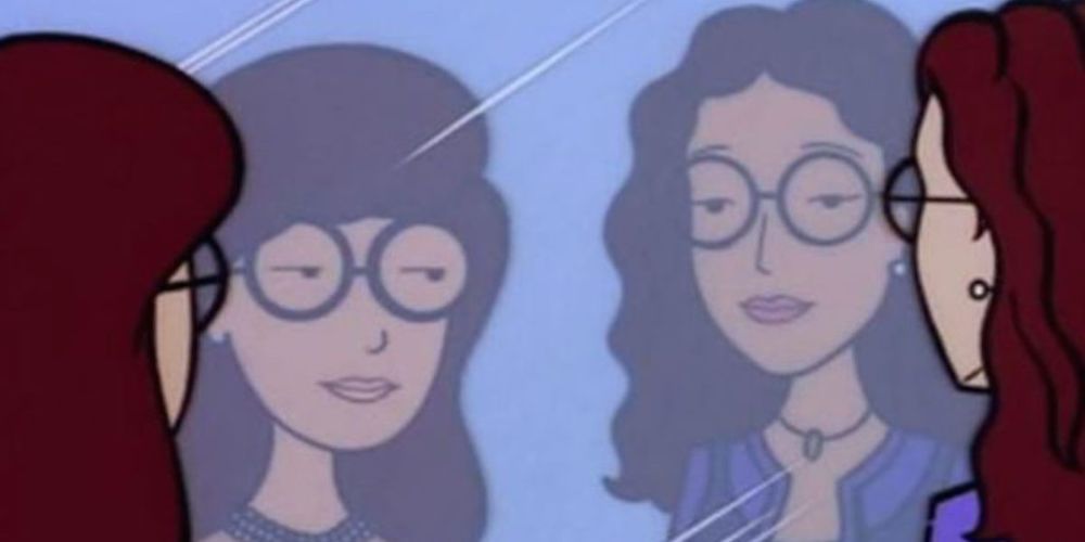 Daria e sua tia Amy em um casamento de família no programa Daria da MTV.