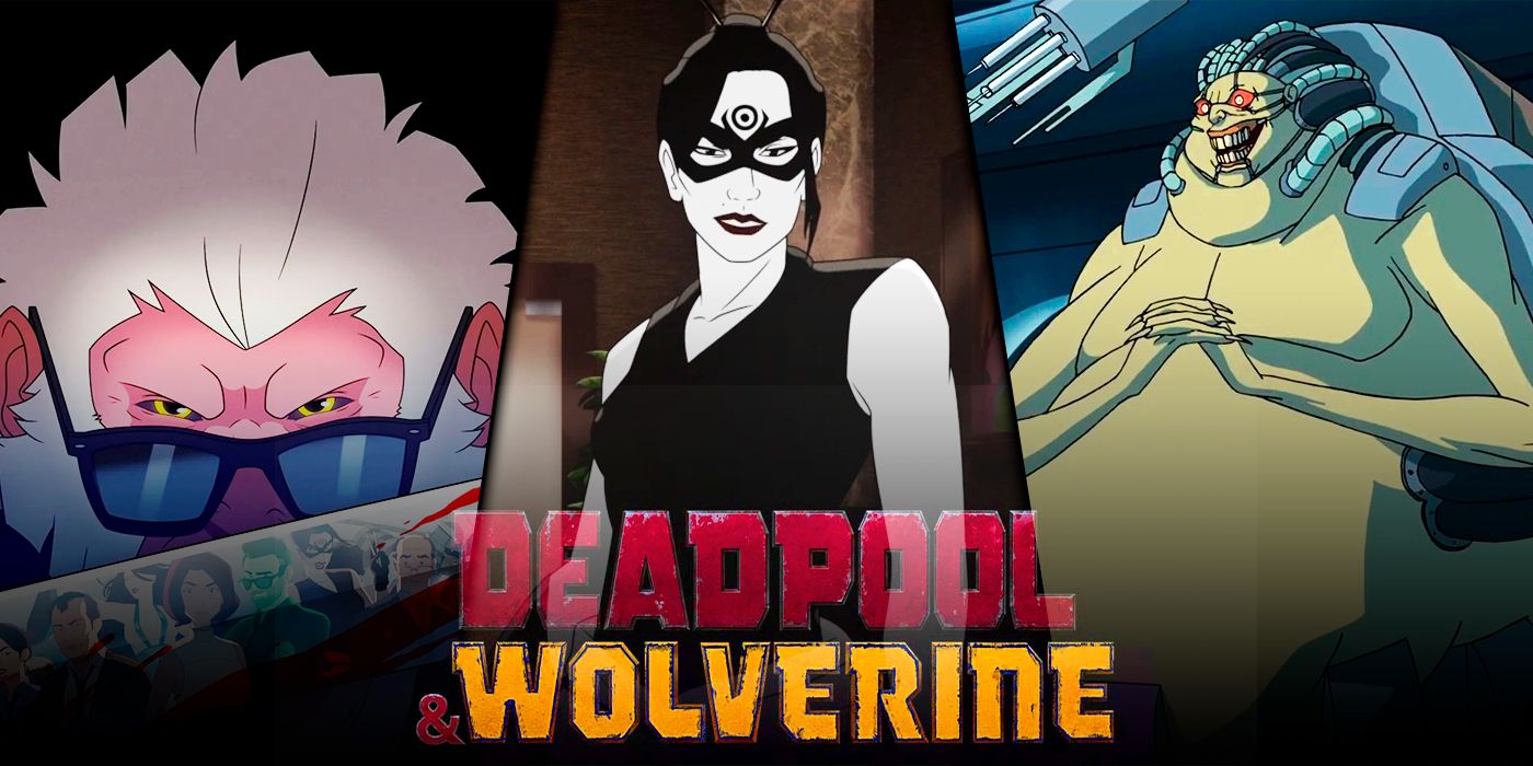 Deadpool & Wolverine logo with Lady Bullseye, Hit Monkey and Mojo