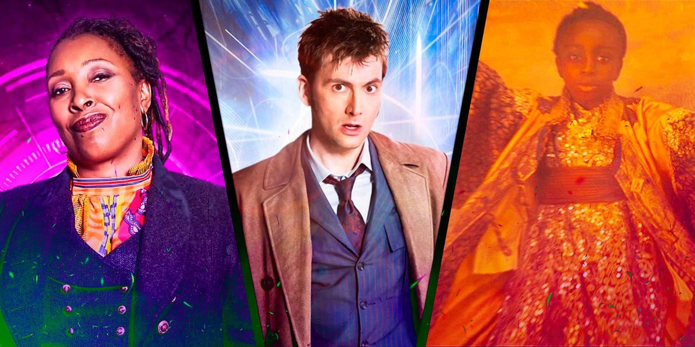 Jo Martin's Fugitive Doctor, David Tennant's Tenth Doctor and the Timeless Child in Doctor Who.