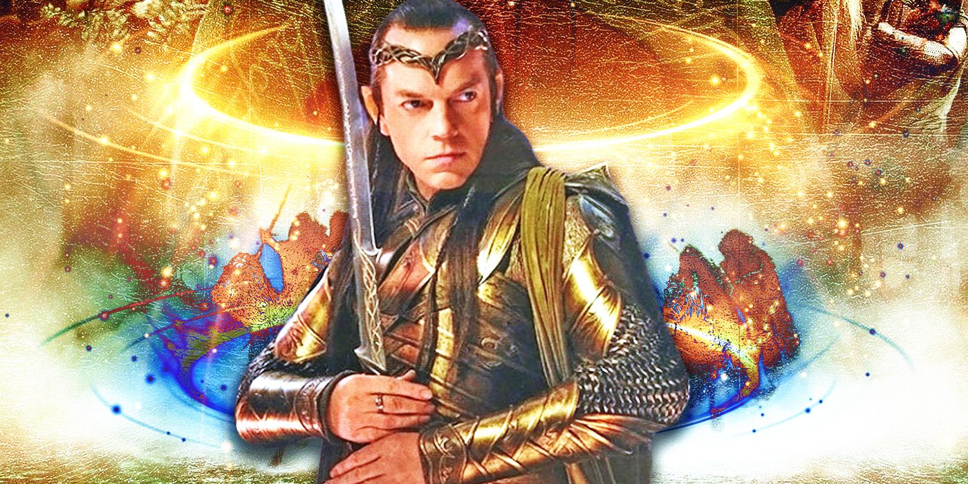 A custom image of Elrond wielding sword ready for battle in The Lord of the Rings
