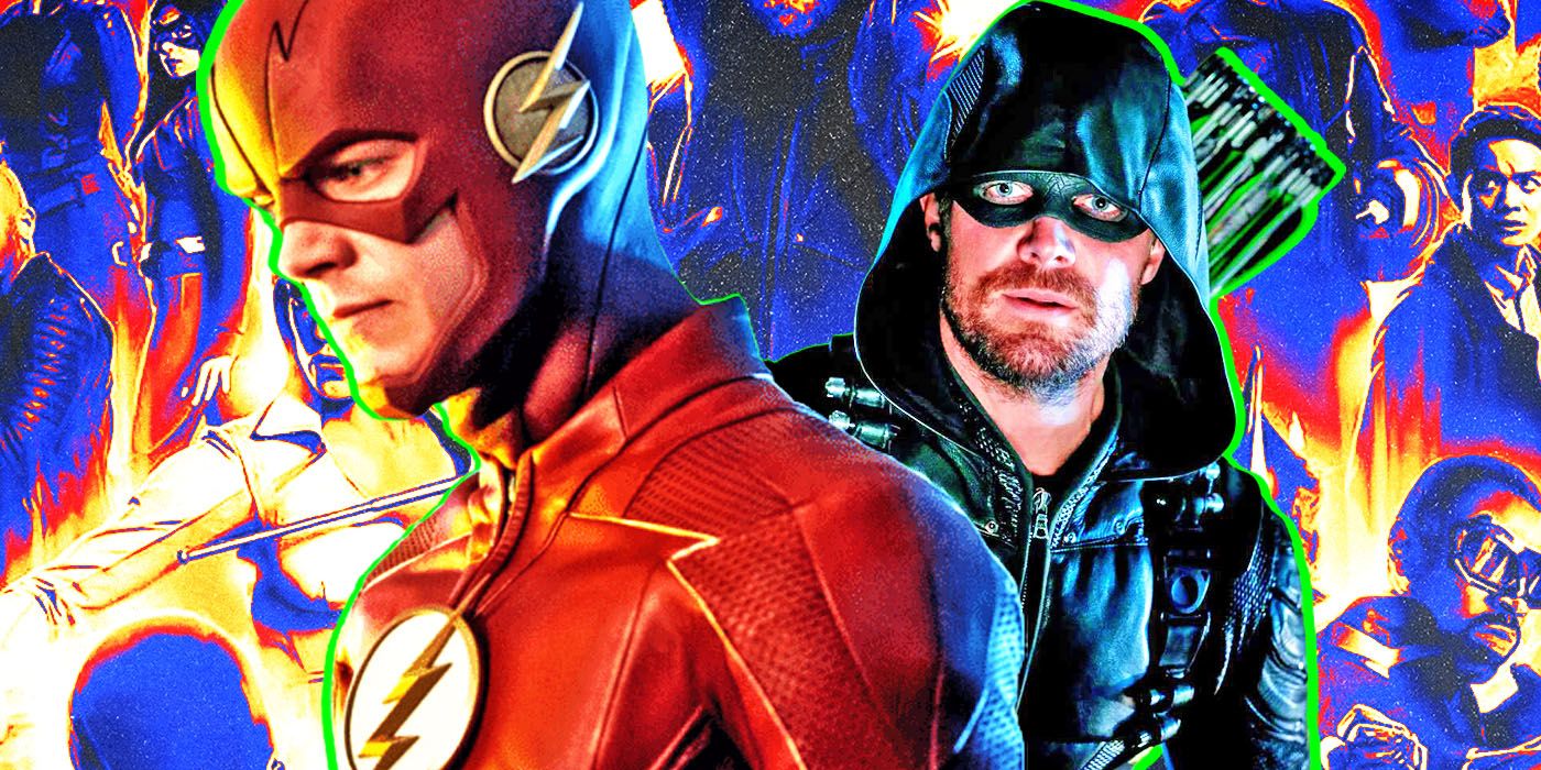Grant Gustin and Stephen Amell Arrowverse