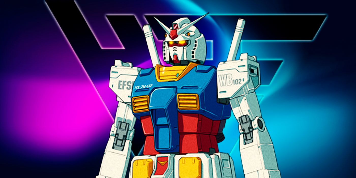 The RX-78-2 robot from Mobile Suit Gundam in front of the Hypland logo.