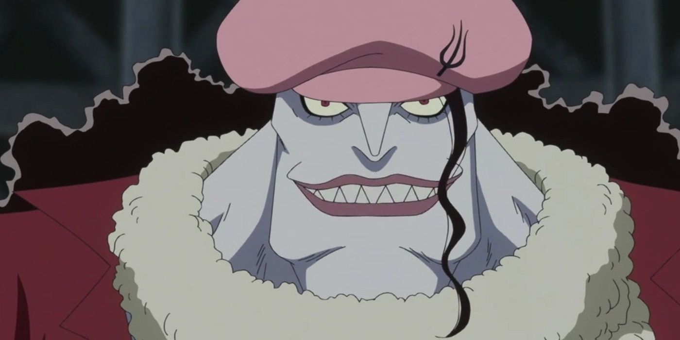 Hody Jones makes a wicked smile in the One Piece anime