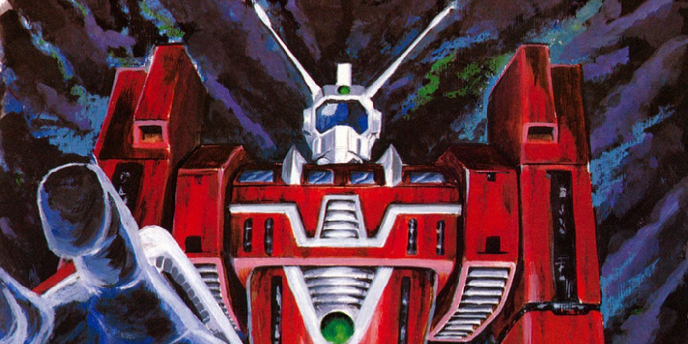 Promo image of the mecha from Ideon standing tall