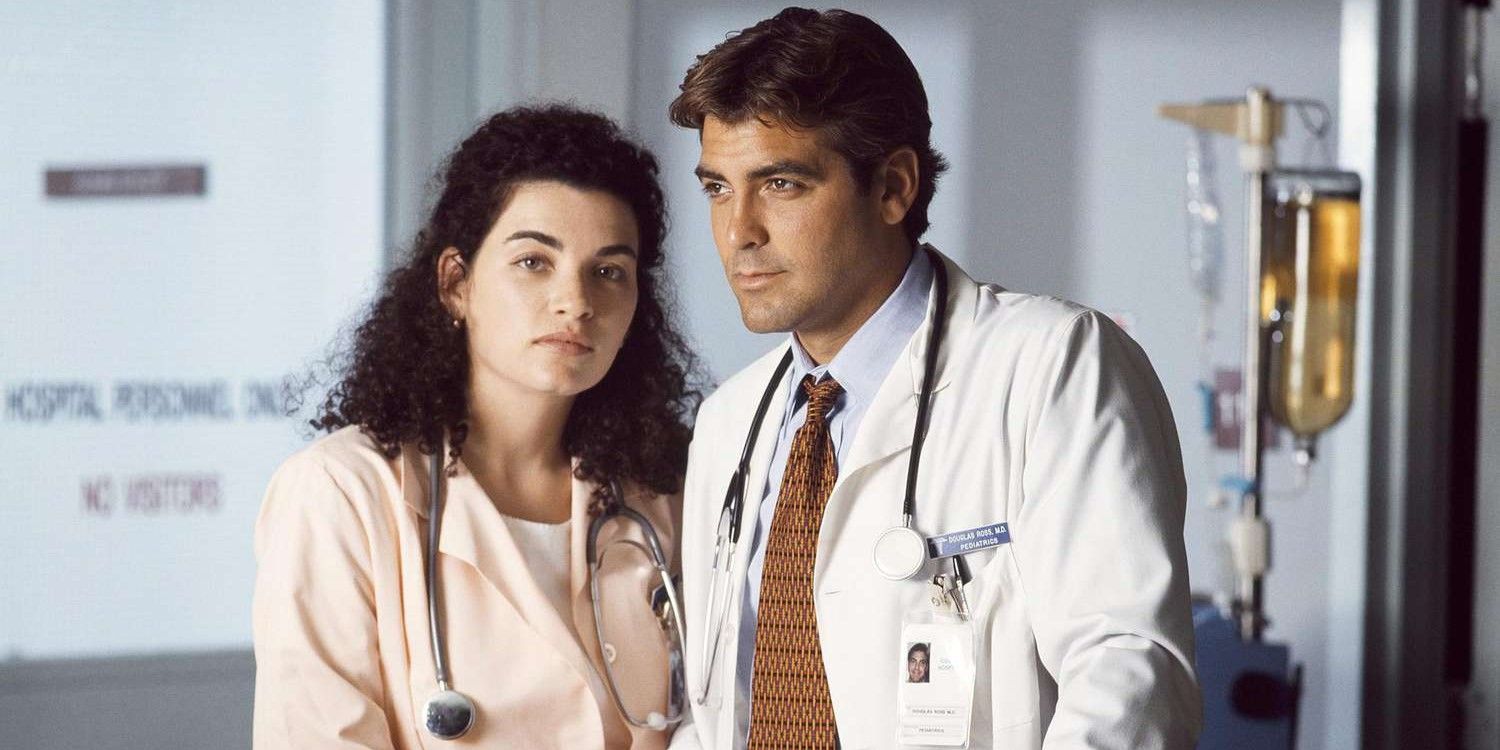 Julianna Margulies como Carol e George Clooney como Doug Ross em ER