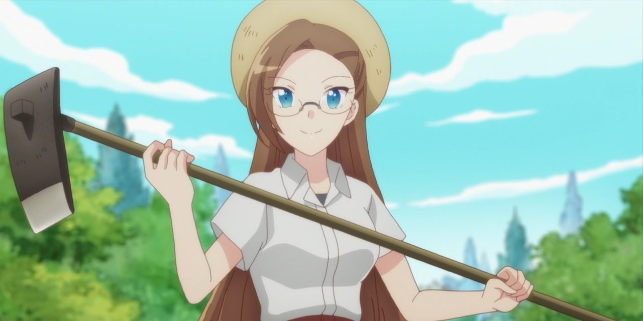 Lexica - An anime girl that is: wearing farmers clothing, muscular,  good-looking, standing in the middle of the farm.