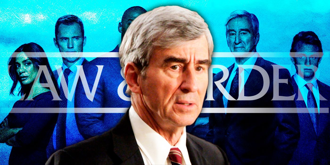 Jack McCoy (actor Sam Waterston) in front of the 2024 Law & Order cast