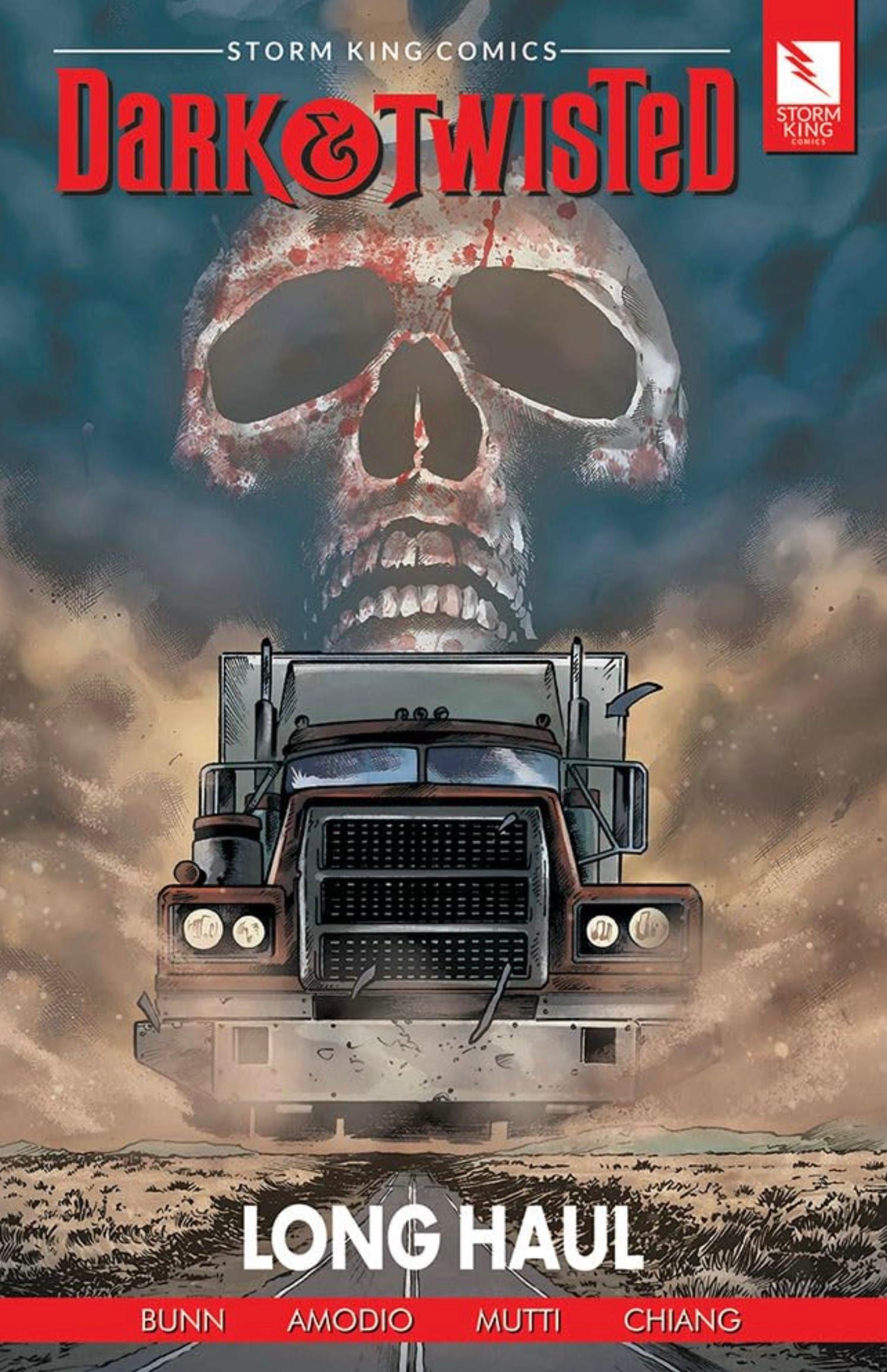 Long Haul Cover A with a truck before a skull