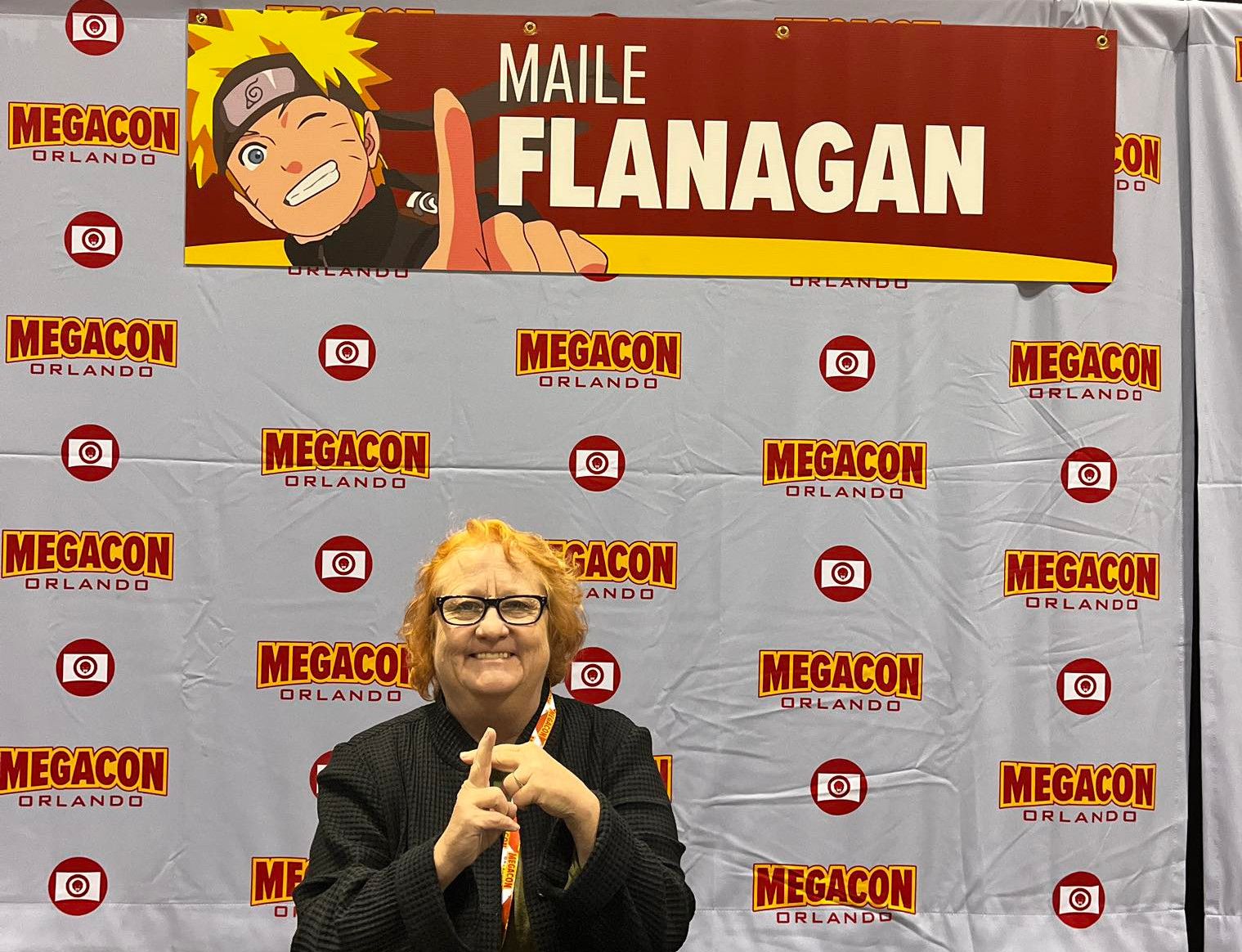 Maile Flanagan, the voice of Naruto Uzumaki, at Megacon Orlando