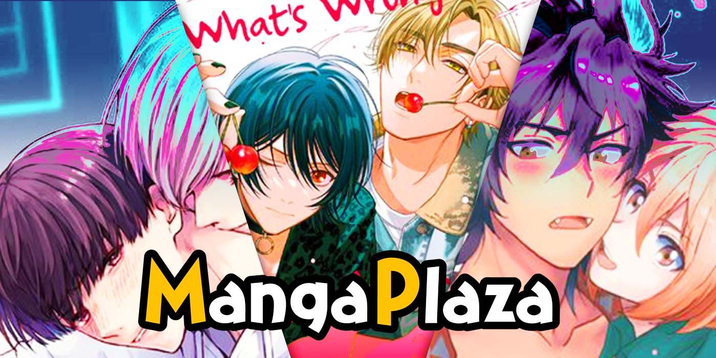 A collage of boys' love manga titles on MangaPlaza