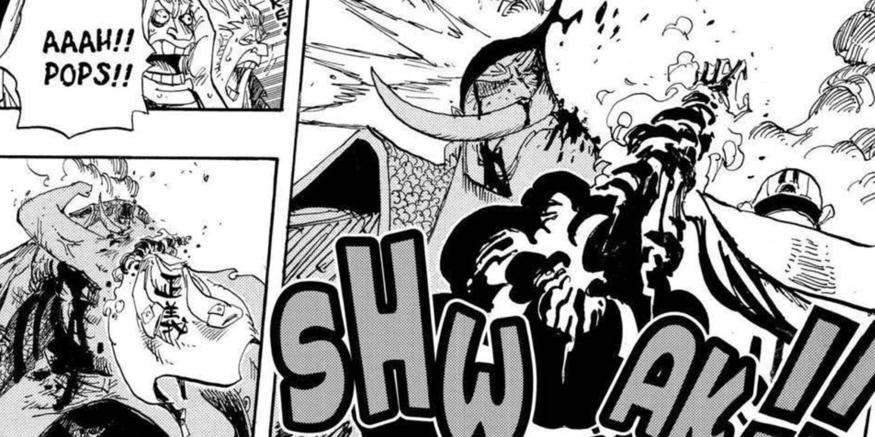 Whitebeard versus Admiral Akainu in One Piece manga