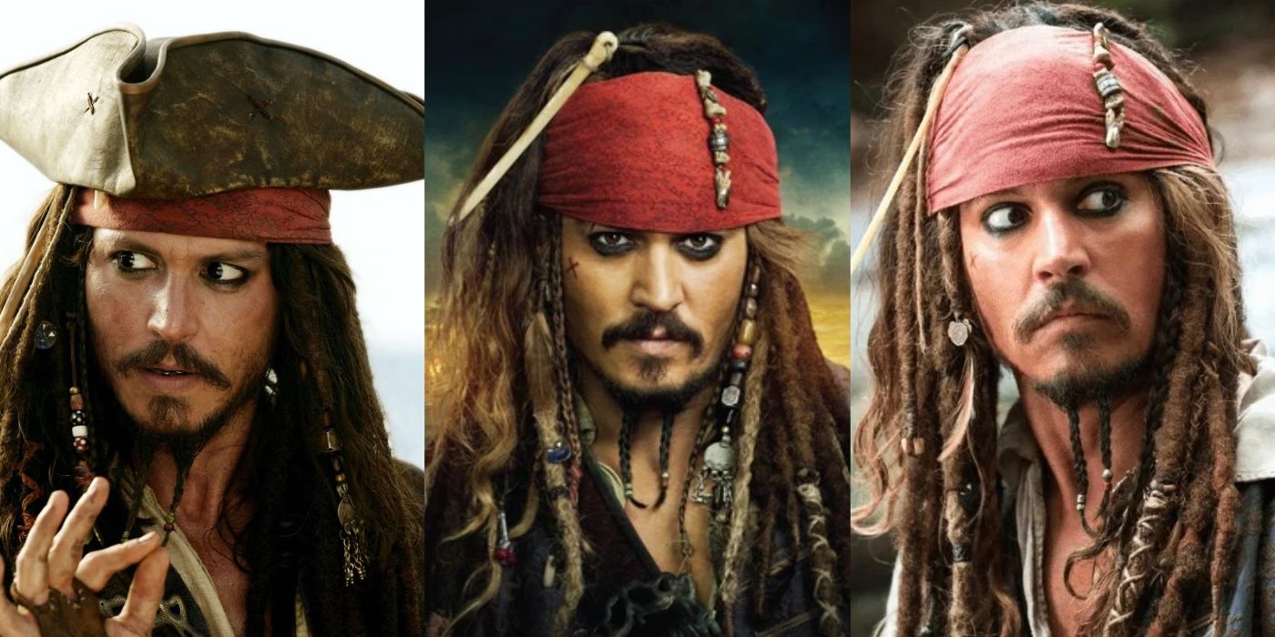 Jack Sparrow dons his hat, looks determined, and stares anxiously at something offscreen in Pirates Of The Caribbean.
