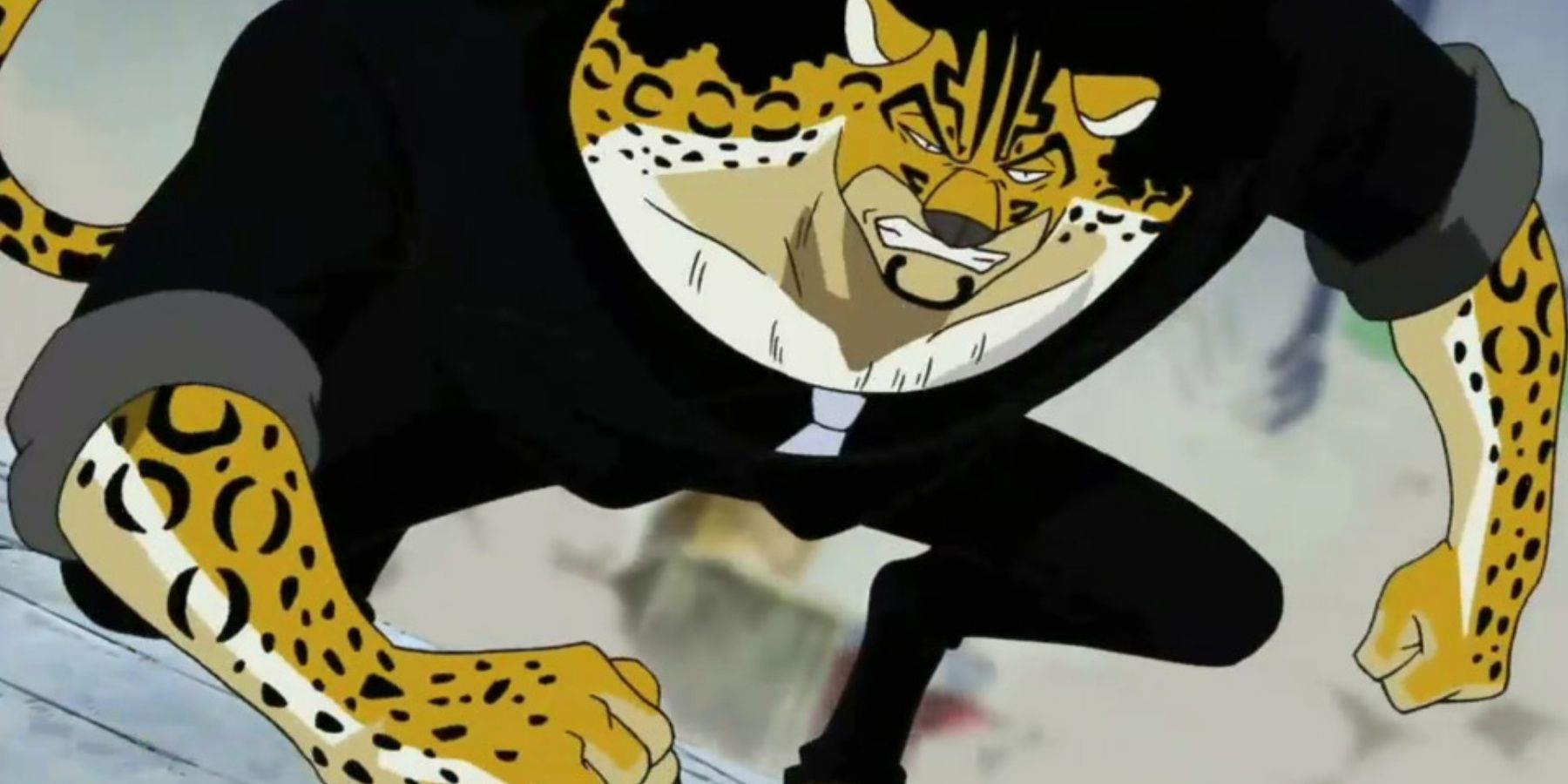 Rob Lucci in his hybrid form in One Piece