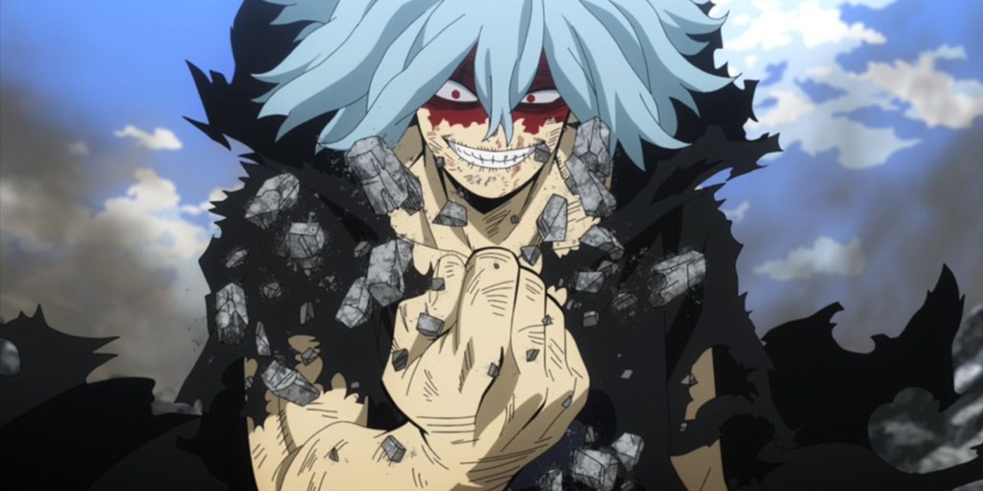 Tomura Shigaraki destroys his family's hand with his Decay Quirk in Season 5 of My Hero Academia