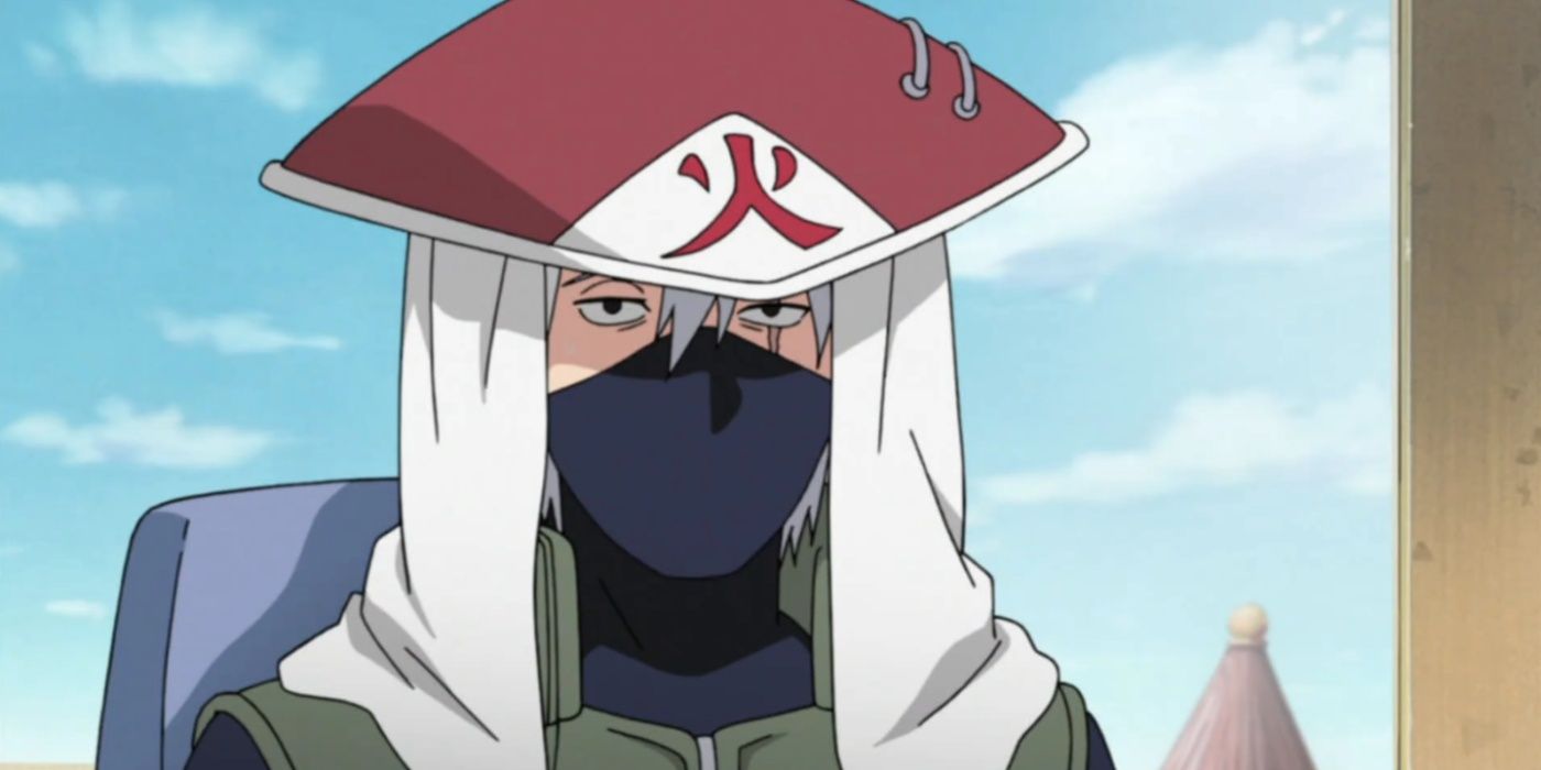Naruto's Kakashi wears the Hokage hat after being named the 6th Hokage in Naruto: Shippuden