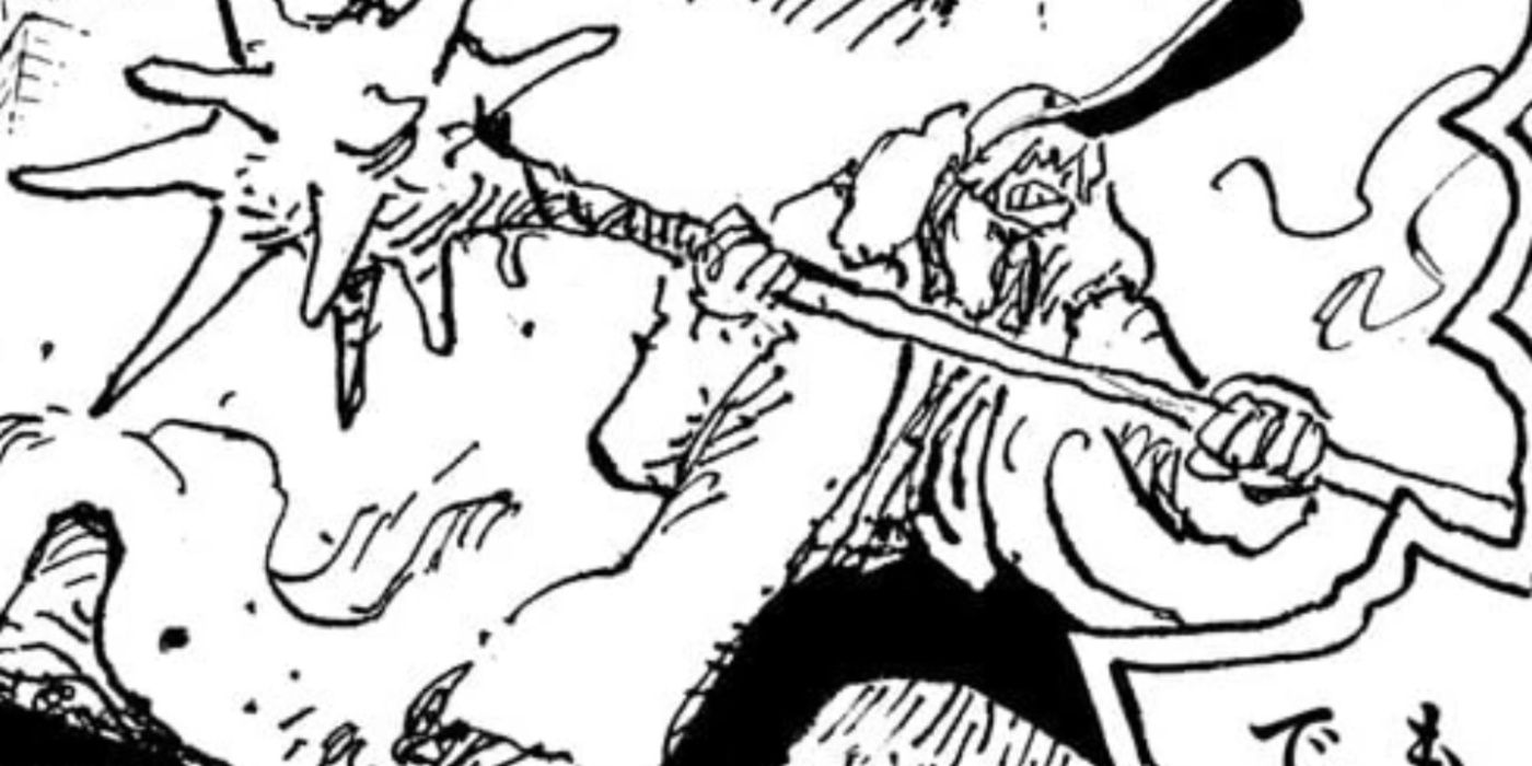 Prince Grus using the Glorp-Glorp Fruit to create a morning star in the One Piece Manga