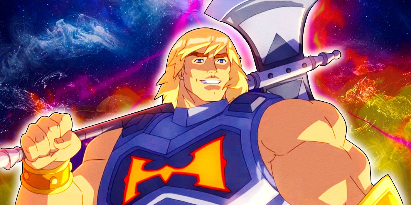 Prince Adam aka He-Man holding an axe in Masters of the Universe Revolution