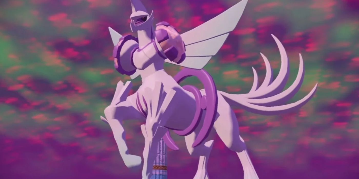 Palkia in its Origin Forme during the boss fight in Pokémon Legends: Arceus.